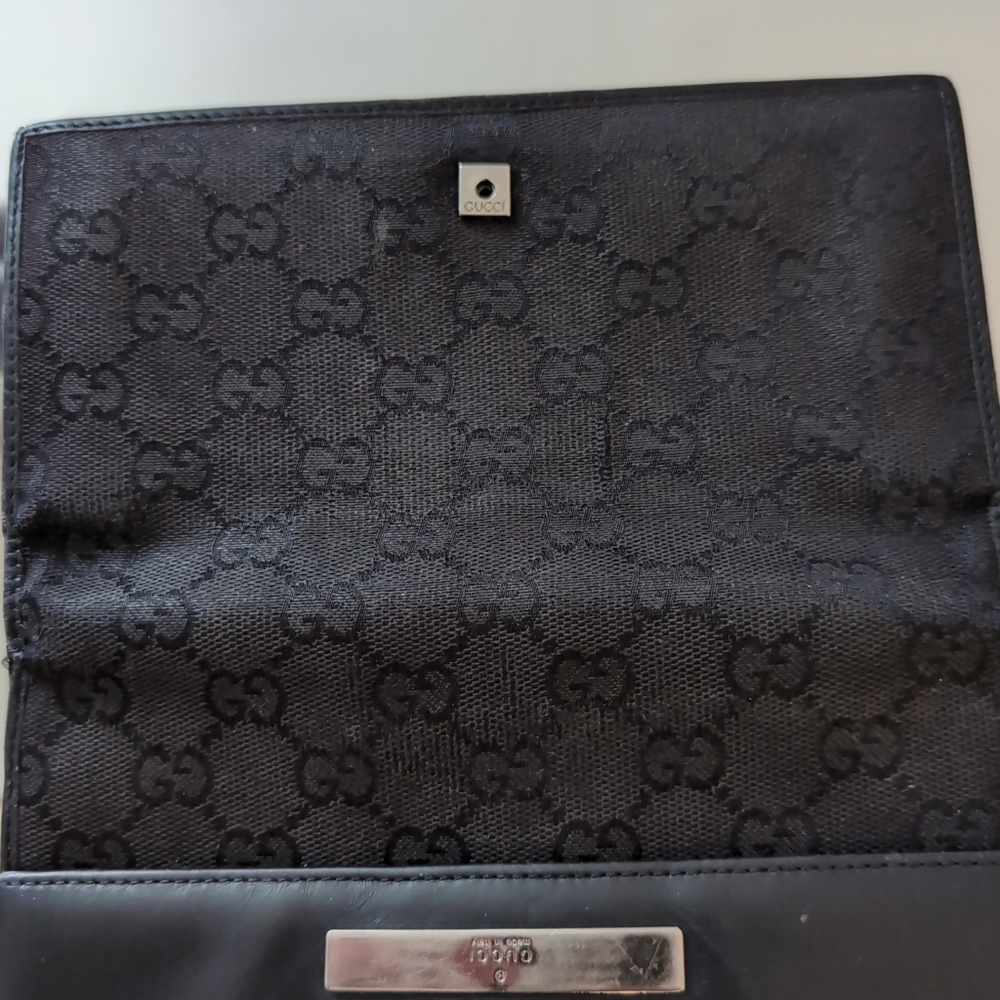 Gucci Long Leather and Canvas Wallet. EUC. - Picture 2 of 12